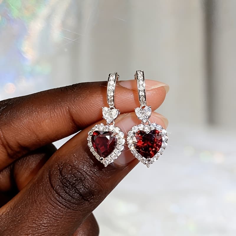 TEMU A Pair Of Exquisite And Heart-shaped Pendant Earrings, Perfect As A Wedding Party Gift For Women And A Valentine's Day Gift