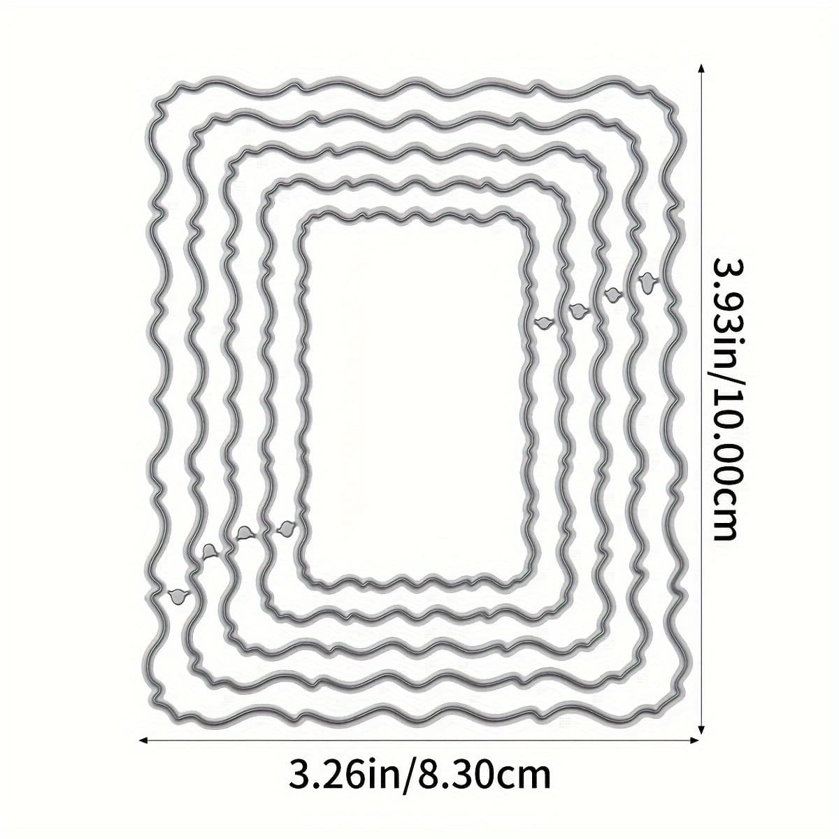 TEMU 1pc Wavy Square Border Cutting Mold, Artist Metal Cutting Mold, Carbon Steel Cutting Mold Template, Embossed Card Album Template