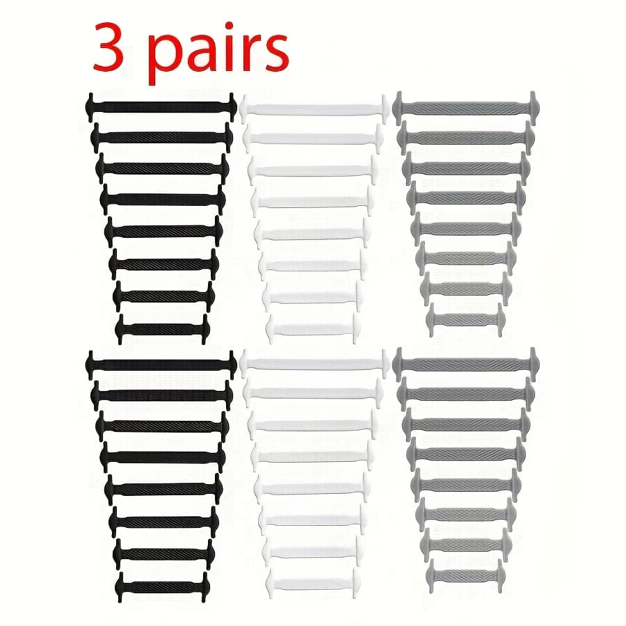 TEMU 3/4pairs No-tie Silicone Shoe Laces For Women And Men - Easy, Comfortable, And Stylish Elastic Laces