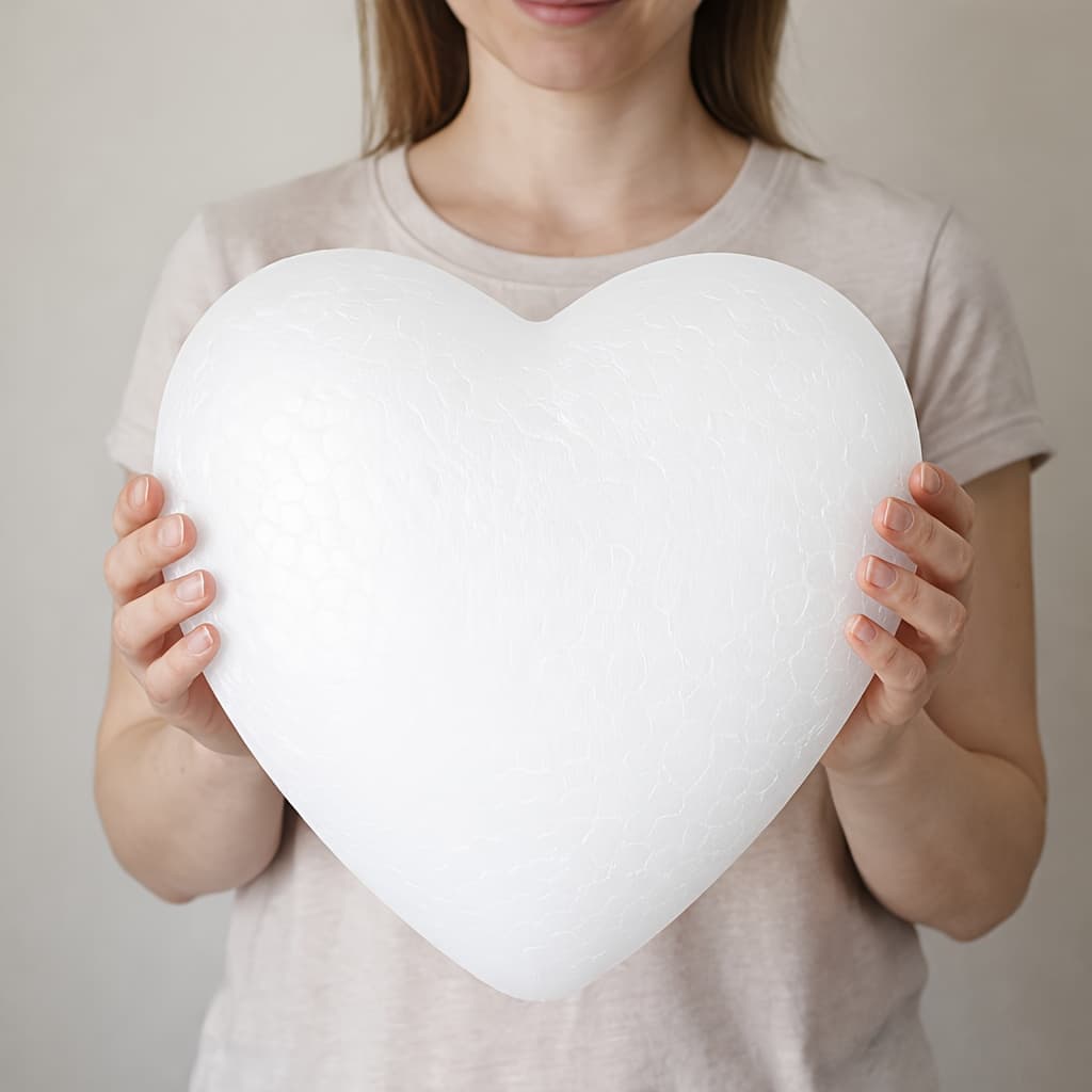 TEMU 30cm/11.81inches, White Heart-shaped Foam Decoration, Handmade Diy Creative Ornament, Homemade Gift, Perfect For Weddings, Valentine's Day, Birthdays, , Father's Day, And Wedding Crafts.