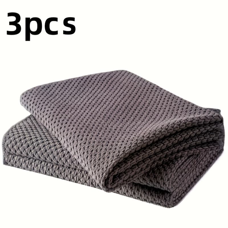 TEMU 12/6/3pcs Super Soft Waffle Cloth Dish Cloths - Quick Drying, Super Absorbent Kitchen Towels For Dishwashing And Cleaning