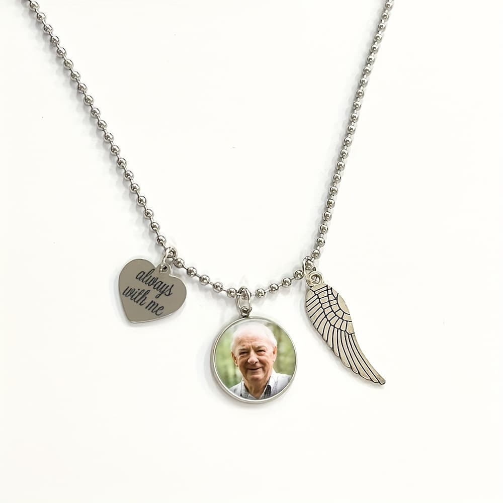 TEMU Personalized Photo Memorial Necklace | Custom With Your 's Picture | Sympathy Keepsake Pendant