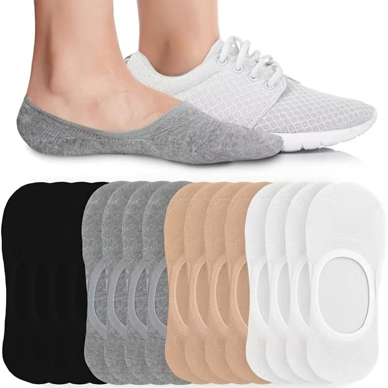TEMU 8 Pairs Summer Breathable Thin Short Socks, Summer Mesh Sweat-absorbing Socks, Solid Color Low-top Shallow Opening Boat Socks