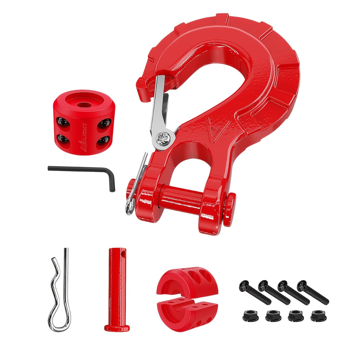TEMU Steel Winch Hook 3/8" Clevis Slip Hook Sets, Included Allen Wrench, Max 35, 000 Lbs, Suitable For Atv, Utv And Off-road Vehicles, Winch Hooks, Towing Parts