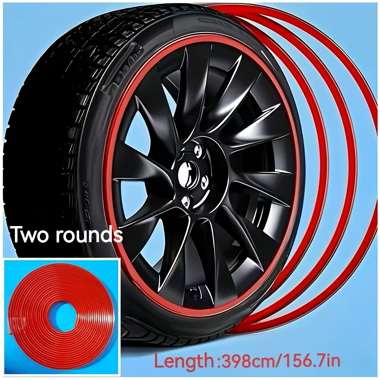 TEMU Car Wheel Anti-collision And Anti-scuff Strips, (195cm/76.77in); 2 Rounds (398cm/156.7in); (4 X 195cm/76.77cm) Suitable For Sizes. In Colors, 's Something