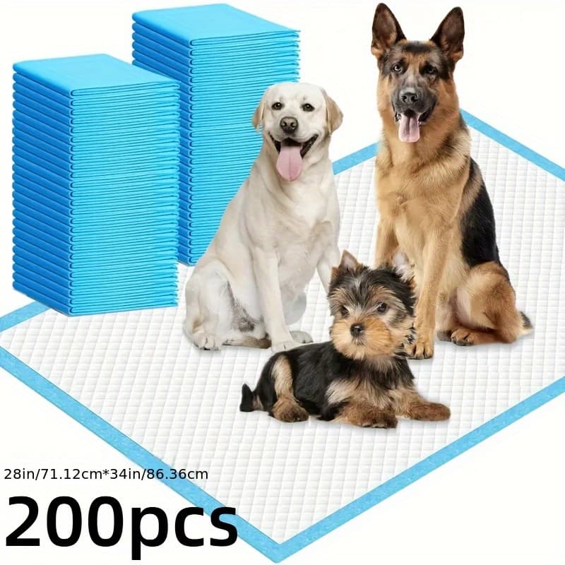 TEMU 200pcs 6-layer Thickened Urine Pad, Super Absorbent, 34*28"inch Enlarged And Weighted Pet Urine Pad, Leakproof, Tear-resistant, Reduces Odor, And Is Suitable For , Bedrooms, And Pets