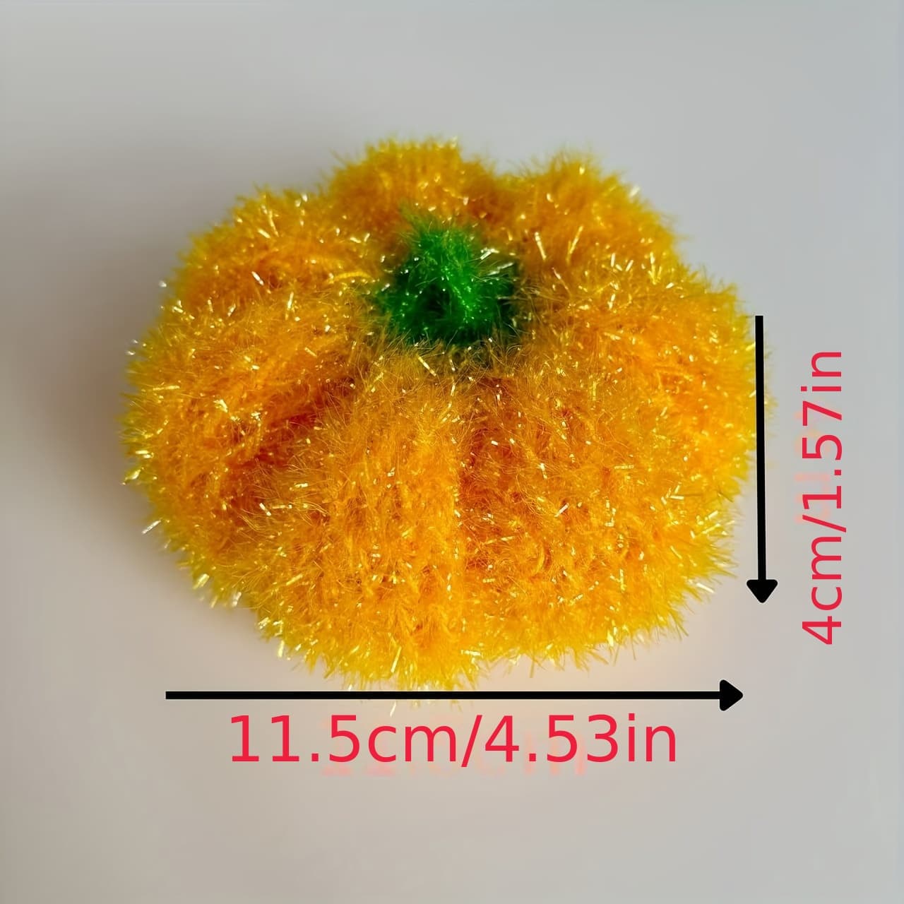 TEMU 1pc Modern Korean-style Acrylic Dish Towel - Pumpkin Shaped, Anti-pill Scouring Pad For Kitchen Cleaning & Decor