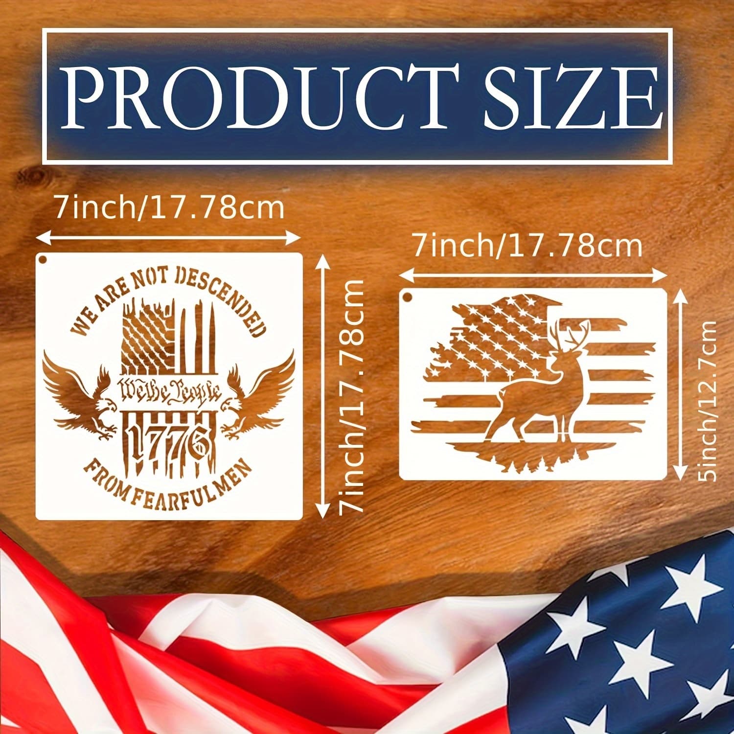 TEMU 12pcs Flag Stencils, For Stencils For Flag Patriotic Wood Burning Stencils For Spray Paint Shirt Crafts Wooden