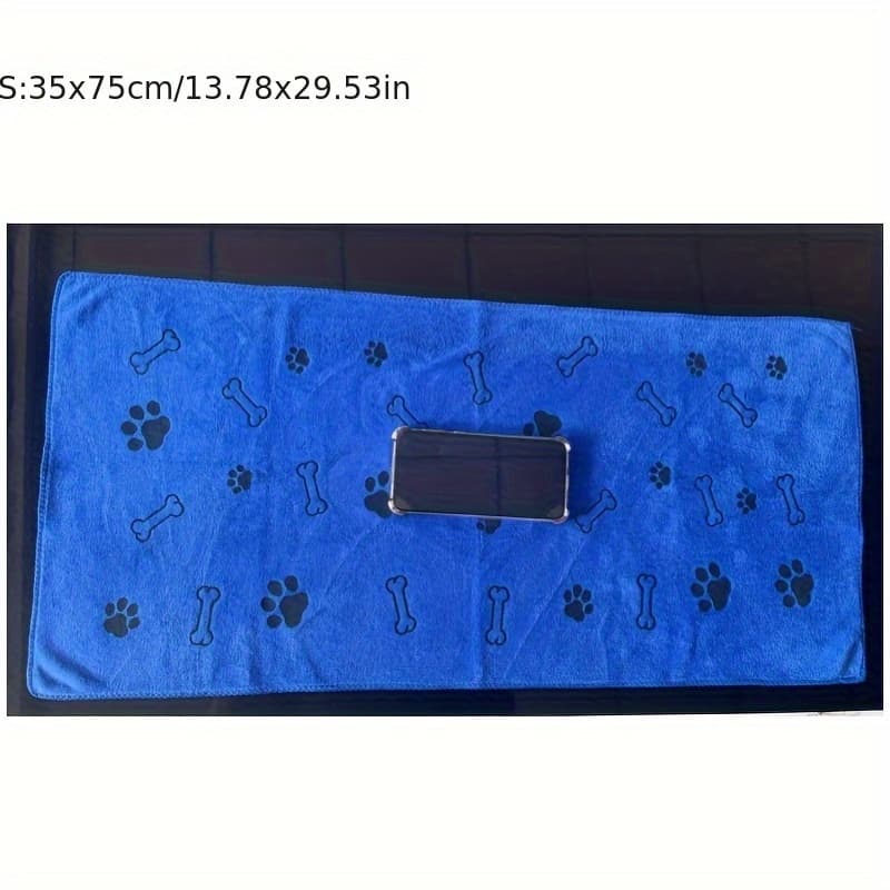 TEMU 1/3pcs Quick-drying Superabsorbent Microfiber Dog Towel, 13.5x29.5 Inches - Fast-drying, Soft And Durable, With Paw Print Pattern For Bathing