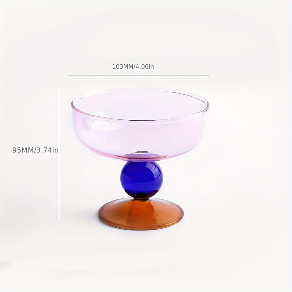 TEMU 1pc Multicolor Glass Bowl - Microwave & Dishwasher Suitable For Soup, Salad, Yogurt - -resistant Round Serving Dish - Glass Bowl For Christmas, Holidays, Parties - Multi- Tableware For Adults &