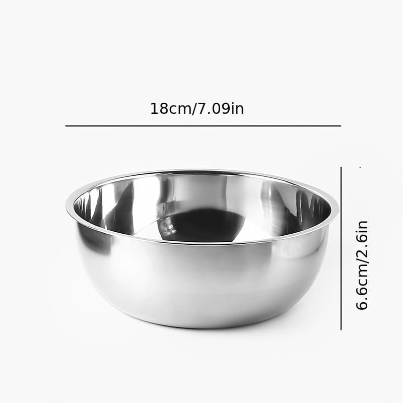 TEMU Salad Bowl Mixing Bowl Soup Bowl Stainless Steel Food Storage For 1-2 People, 16-18cm Kitchen Cooking Baking Dish Easy To Clean