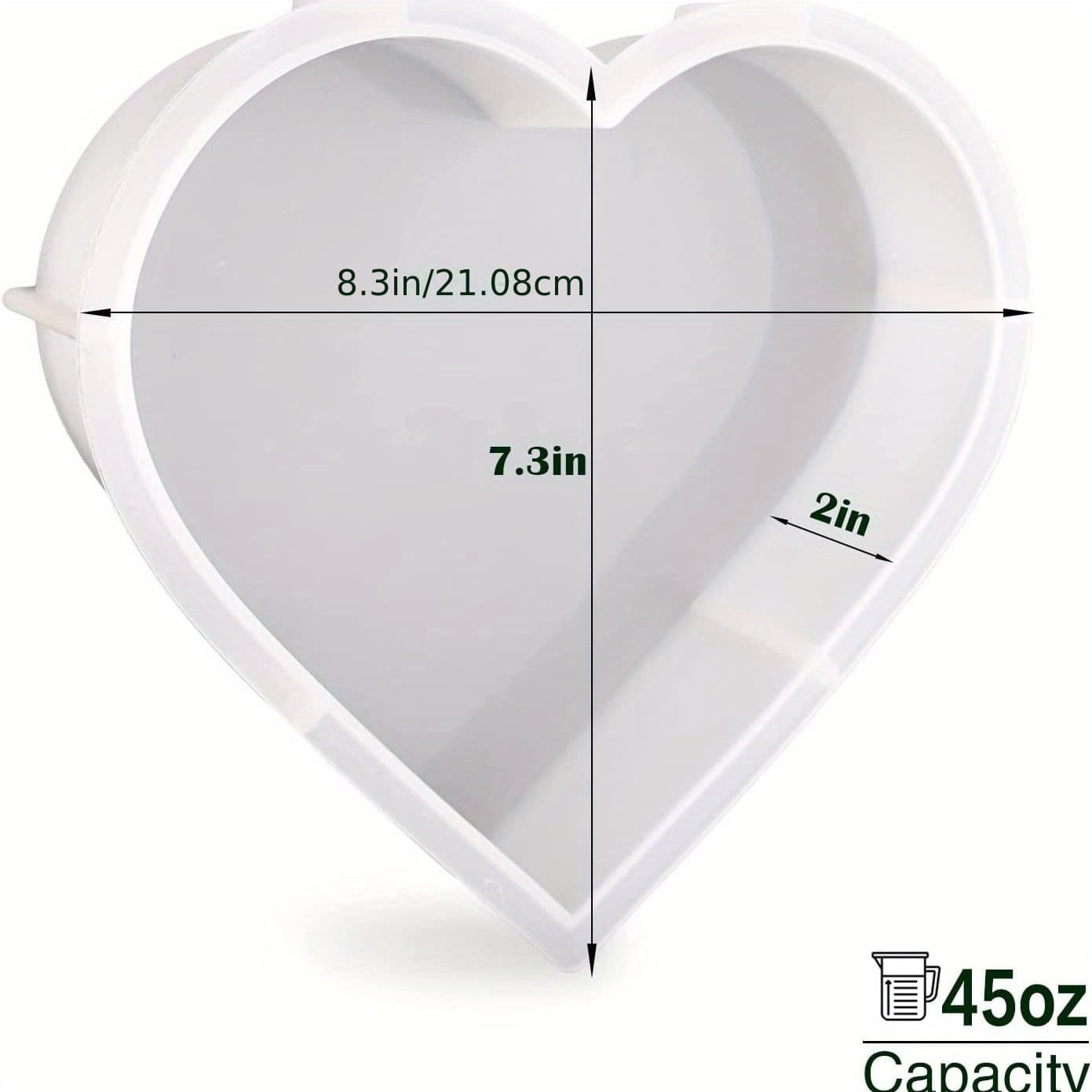 TEMU Large Silicone Molds For Resin, 8. 3inch Large Heart Resin Mold, Mold For Flower Preservation Bookend Epoxy Resin Casting Wedding Valentine's Day Home Decors