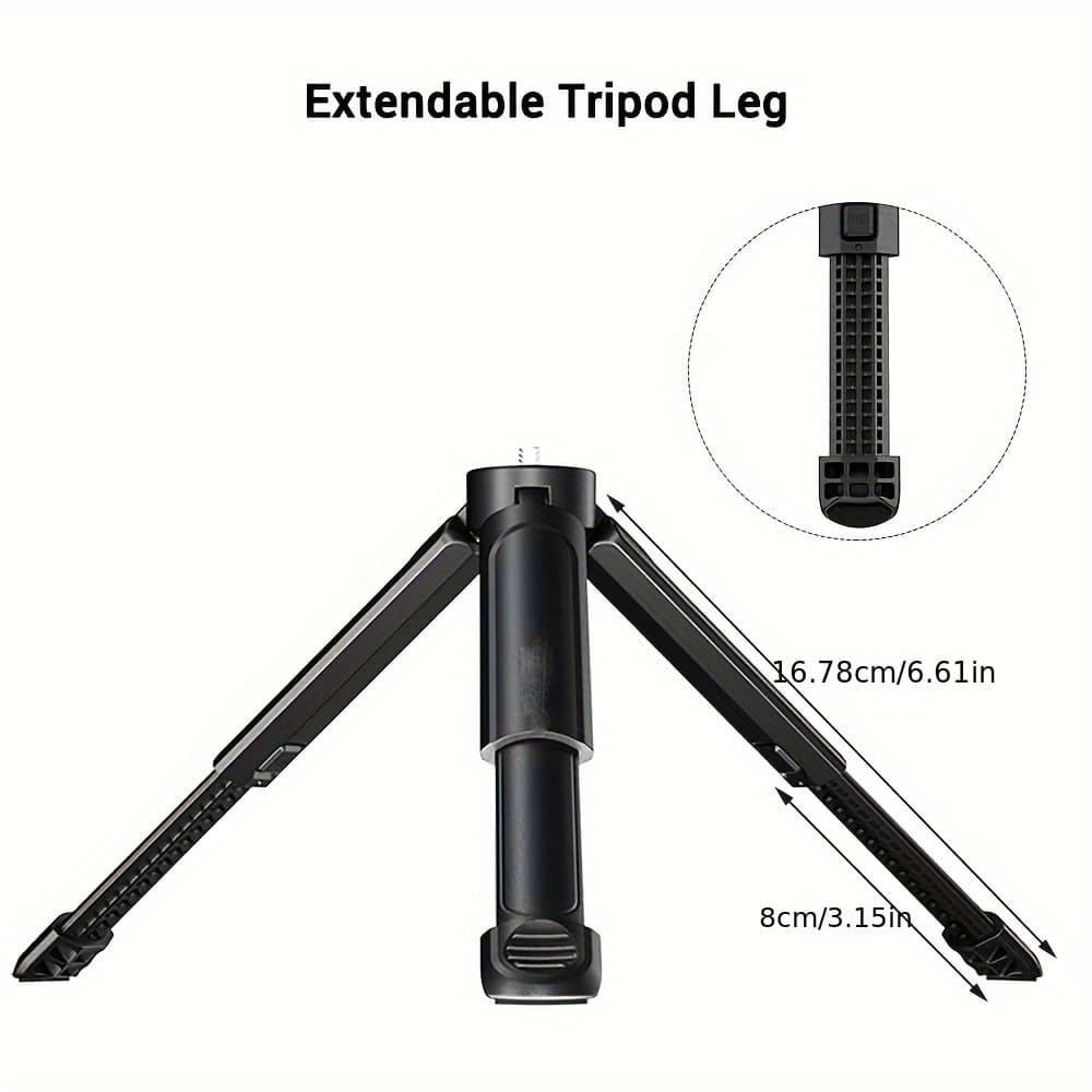 TEMU Adjustable Mini Tabletop Tripod With Extendable Legs, Non-slip Feet & 1/4" Screw - Compatible With Ball Phone Clamps & Cameras