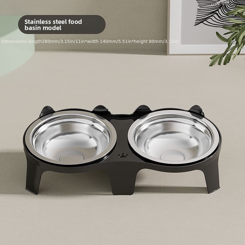 TEMU Cat Bowl Cat Food Basin Stainless Steel Cat Food Bowl Dog Pet Drinking Bowl Is Not Easy To Cat Supplies Rice Bowl Basin