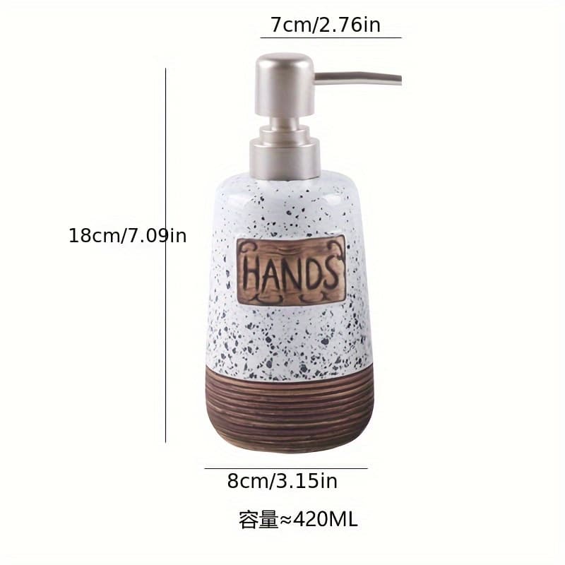TEMU Retro Style Ceramic Hand-drawn Lotion Bottle, Press Bottle, Hand Bottle