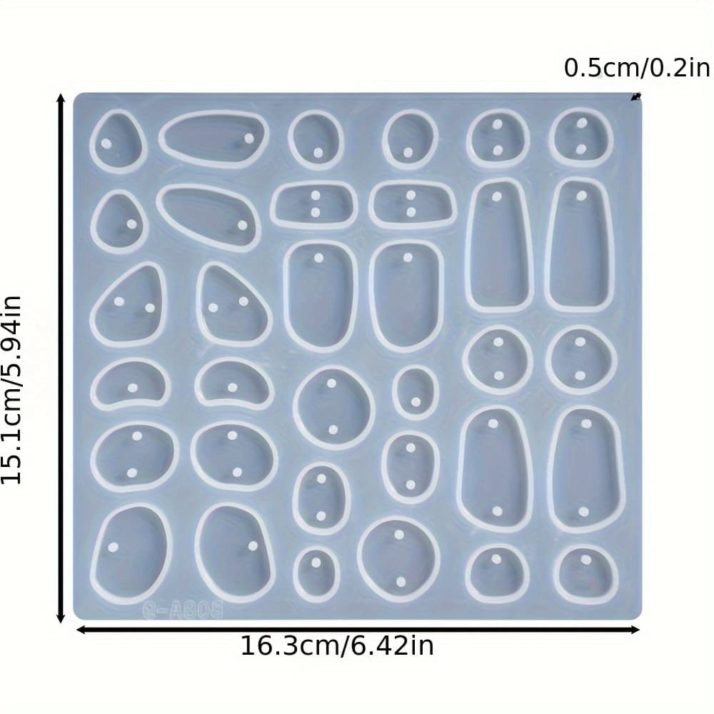 TEMU 1pc Earrings Pendant Silicone Mold Irregular Pendant Resin Mold For Bracelet Necklace Earrings Jewelry Making Supplies