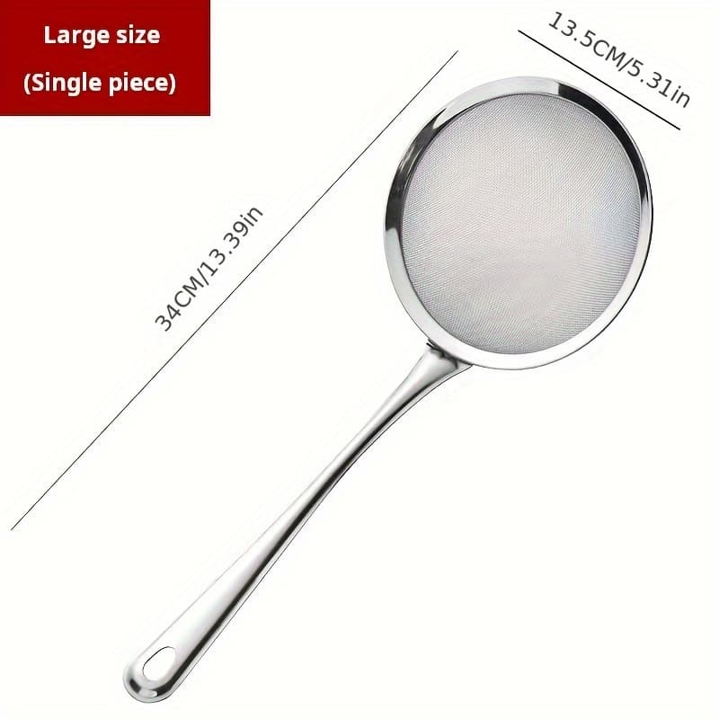 TEMU Stainless Steel Ladles For Household Use, A For Filtering Soybean Milk And Juice. Are Oil-separating Skimmers. Sieve Ladles Are A Must-have And Are In Multiple Models