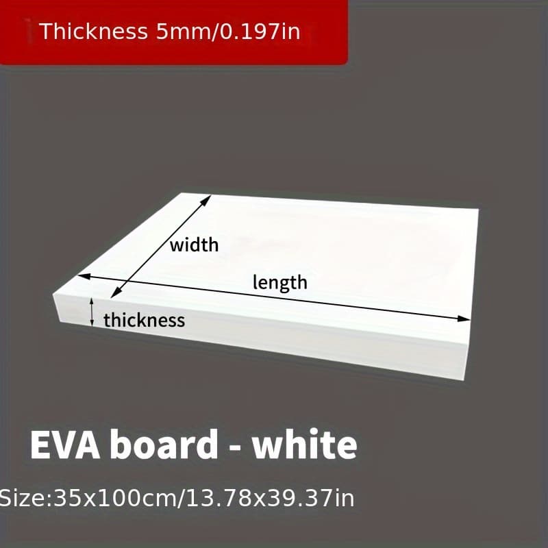 TEMU High-density Eva Foam Sheets For Diy Crafts & Cosplay Props - 1mm To 10mm Thick, , 14"x39" - Ideal For Model Carving & Handmade Projects, Foam Sheets For Crafts