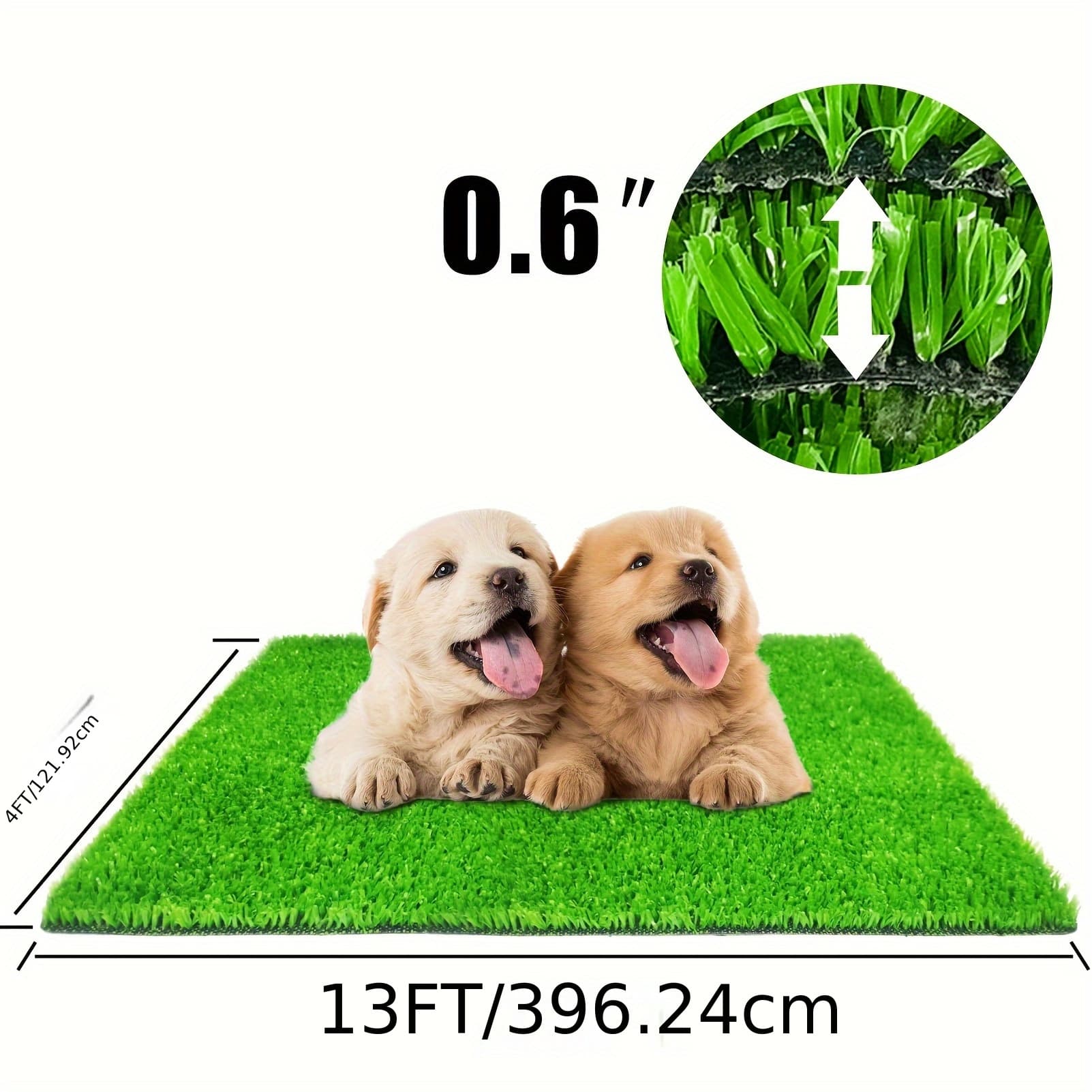 TEMU Artificial Grass Turf Rug 4ftx13ft Indoor Outdoor, Realistic Fake Grass With Drain Holes Astro Turf For Patio Garden Lawn Landscape Balcony