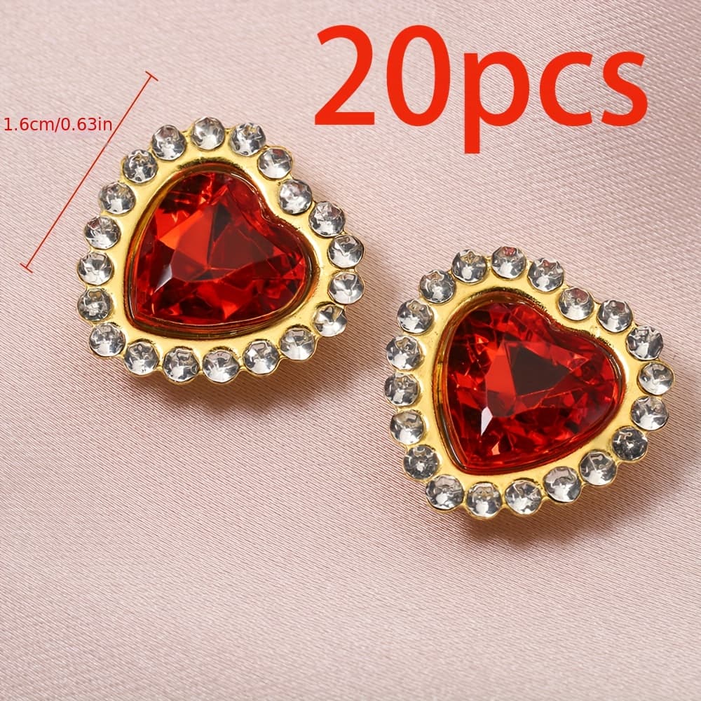 TEMU 20pcs With Random Colors From, Golden Background Color Love Artificial Artificial Crystal, Surrounding -grabbing Artificial Artificial Crystal, Diy Bracelet, Necklace, Jewelry Accessories