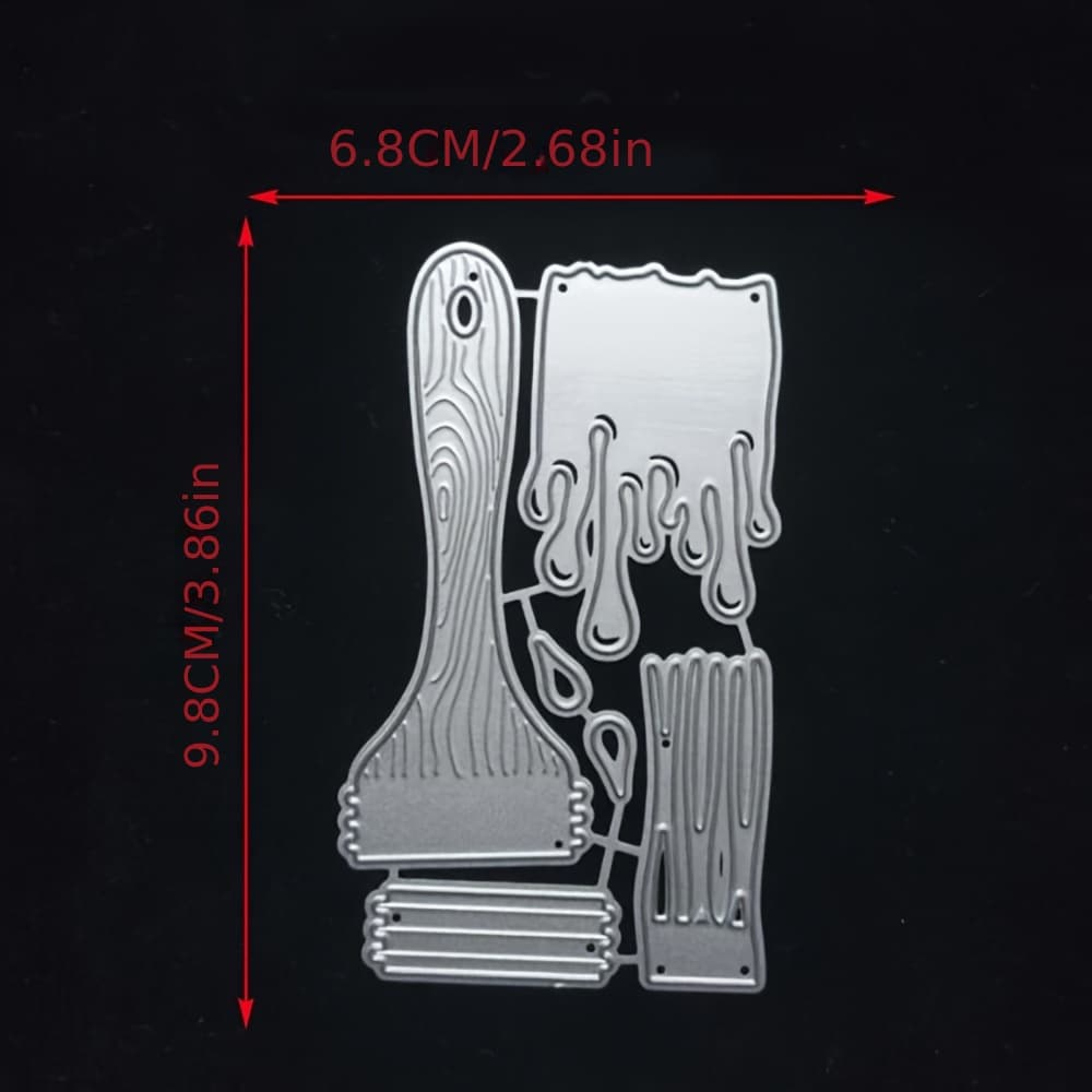 TEMU Painting Brush Metal Cutting Dies Stencils For Diy Template Album Scrapbooking Decorative Embossing Diy Paper Cards