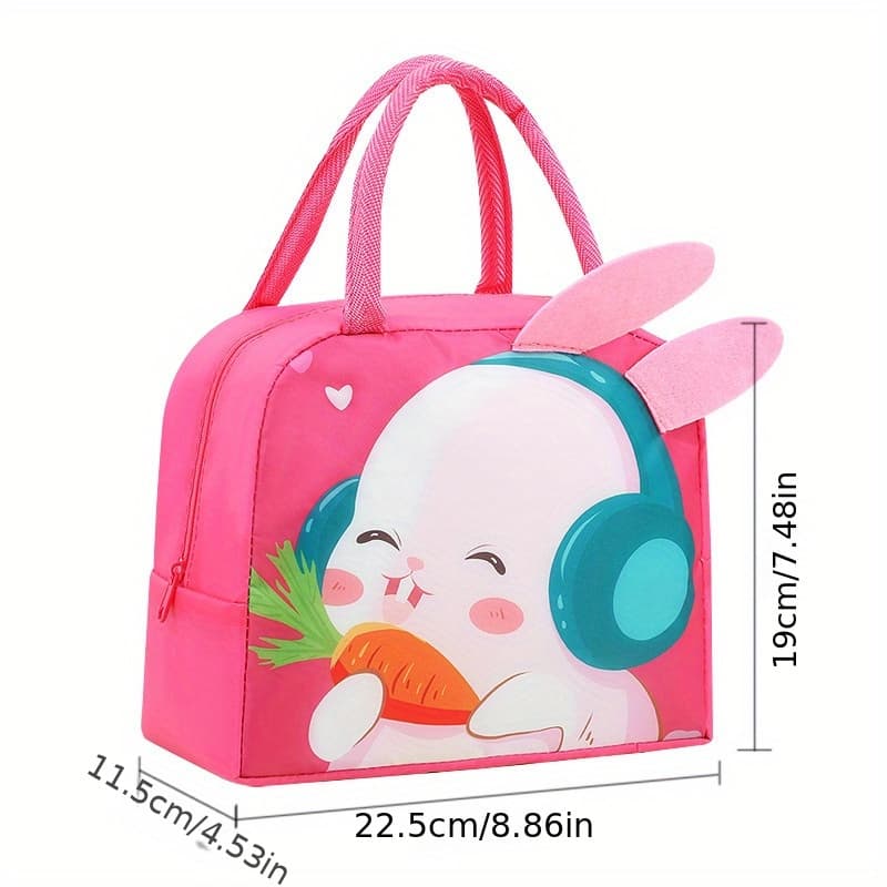 TEMU Non-food Contact Cartoon Lunch Bag, Thickened Aluminum Foil Carry Tote Bento Bag, Small Handbag Picnic Insulated Food Container Bag,back To School