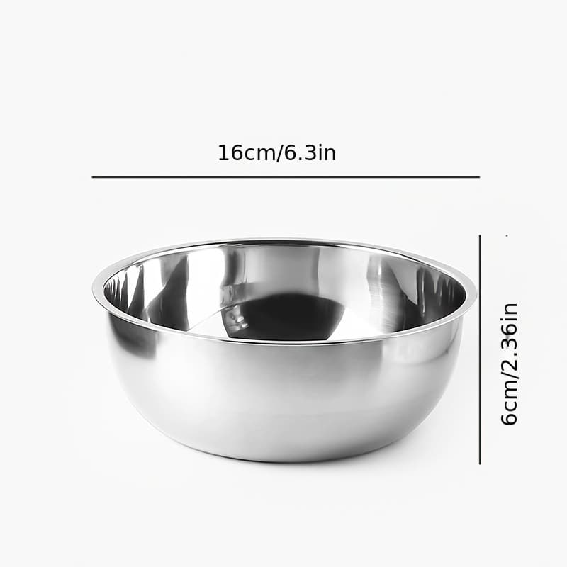 TEMU Salad Bowl Mixing Bowl Soup Bowl Stainless Steel Food Storage For 1-2 People, 16-18cm Kitchen Cooking Baking Dish Easy To Clean