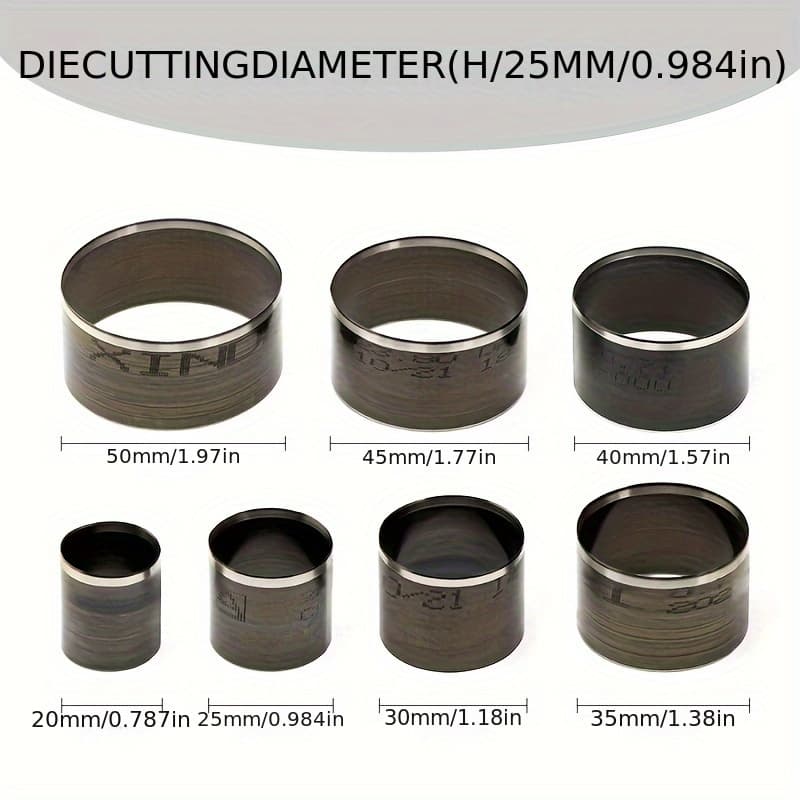 TEMU Wuta 7pcs Set Of Sharp Leather Cutting Dies, Including Round Stencils And Hole Punch Tools For Crafting With Paper And Leather