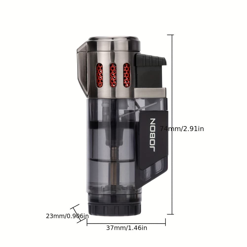 TEMU Lighter Triple Jet Flame Windproof Refillable Gas , With Gift Box (gas Free)
