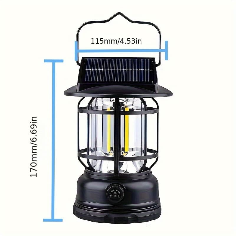 TEMU Solar Retro Camping Lamp Outdoor Professional Tent Lighting Lantern Rechargeable Portable Lighting Lamp