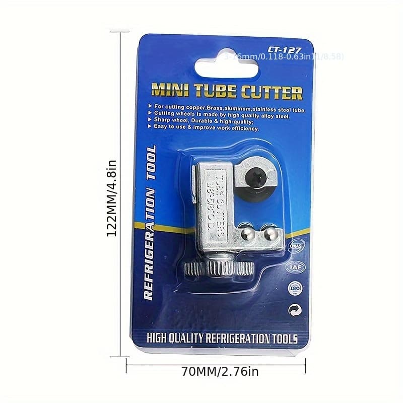 TEMU Versatile Mini Pipe Cutter - Stainless Steel Blade For Copper, Brass & Aluminum Tubes 3-16mm Diameter - Ideal For Refrigeration Repairs