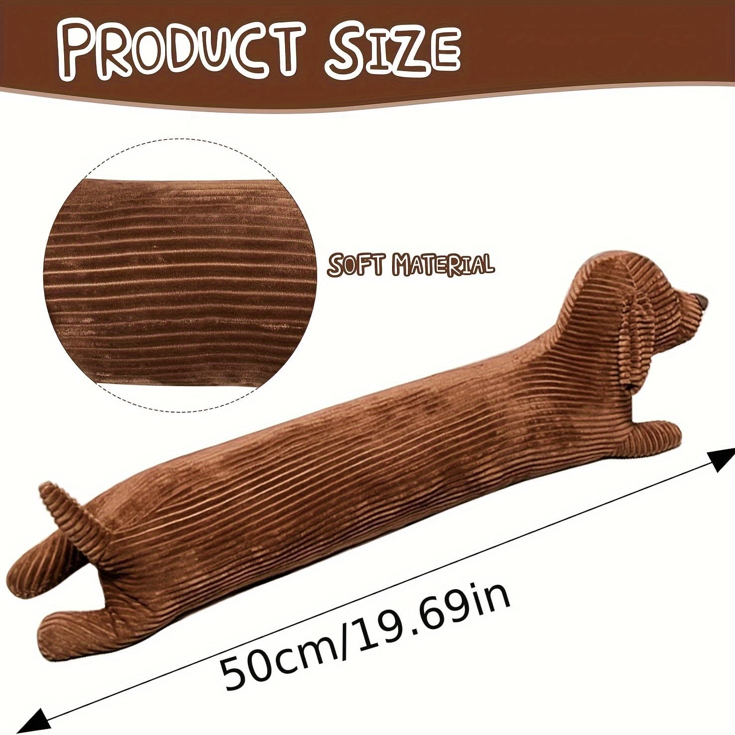 TEMU Dachshund Plush Pillow - Long Mattress, Home Decor, Machine Washable, , Dachshund Theme 1pc