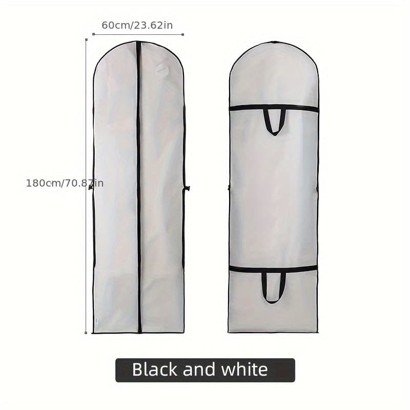 TEMU New Long Dress Garment Bag With Zipper Full Enclosed Hanging Cover For Wedding Suit Clothes Storage