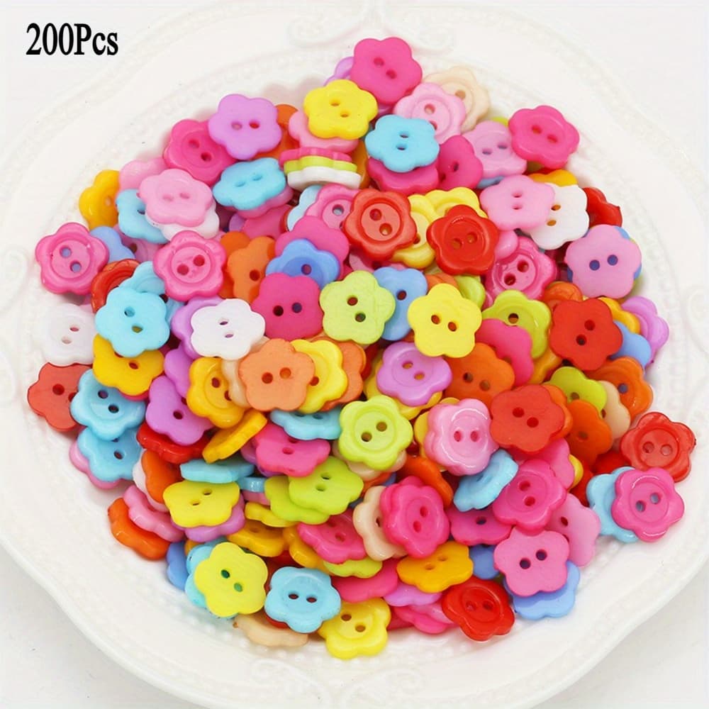 TEMU 200pcs/ Bag 10mm Plum Shaped Button For Sewing Clothing Button Decorative Accessories Diy Sewing Tightening Button