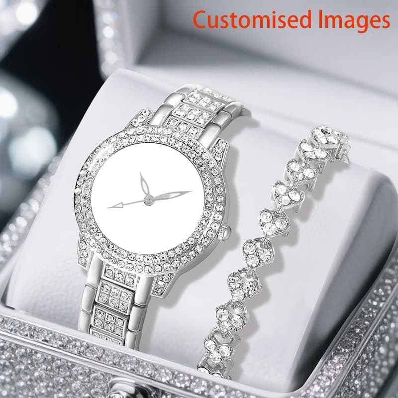 TEMU 1pc Personalized Photo/text Watch - Photo Back & Face, Add Your Own Photos/name/logo, Quartz Watch Suitable For , Elegant Personalized Watch For Weddings, Birthdays, Prom,