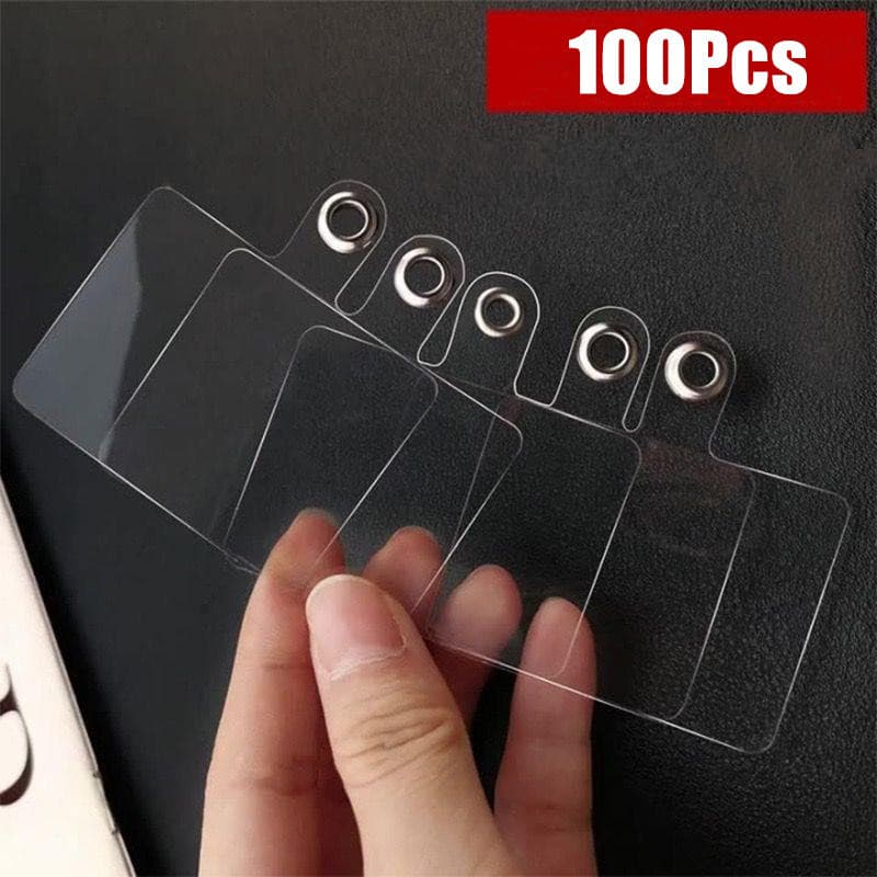 TEMU 100pcs Durable Mobile Phone Case Accessories Pad With Wrist Strap And Card Holder Lanyard - Diy Anti-break Material Mobile Chain