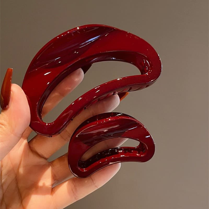 TEMU 2pcs Simple Vintage Angler Hair Claw, Premium Oval Medium+small Half-up Hair Clip, Fashionable Shark Clip For Daily Use - Colors May Slightly Due To Material Batch