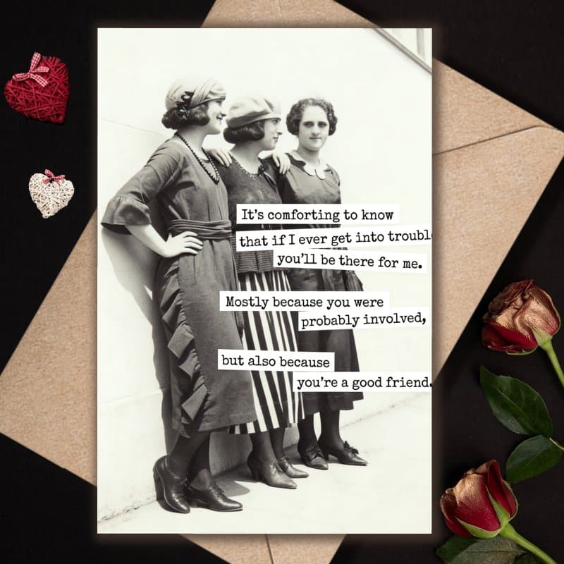 TEMU 1pc Card Suitable For Friendship & Female - Vintage Female Themed Card With Envelope, English Language For Birthdays, Valentines Day & Special Occasions