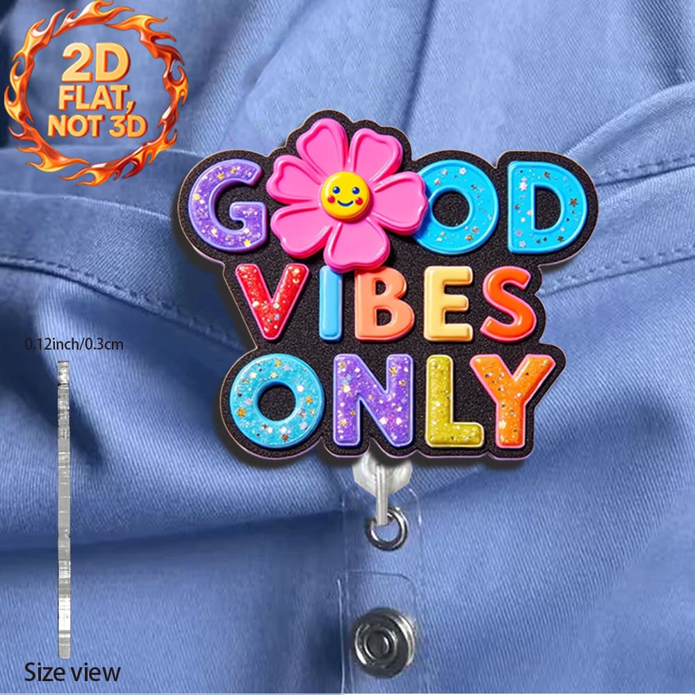 TEMU 1 Retractable Id Badge Holder With Clip - "good " , Smooth Retractable Mechanism, Suitable For Office, Halloween, Christmas, Workplace - Compatible With Lanyards And Keychains