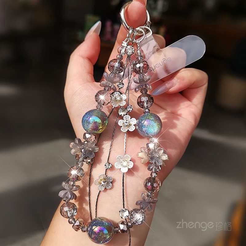 TEMU Beads Mobile Phone Chain Pendant For Women Exquisite High-end Handmade Beaded Pendant Jewelry Wrist Short Outdoor