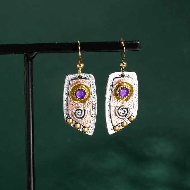 TEMU New Bohemian Earrings For Women Flower Leaf Grain Creative Lady Dangle Vintage Earings Fashion Jewelry Gift