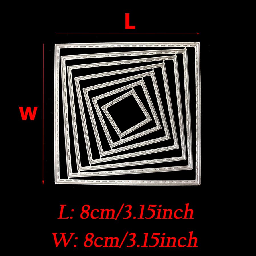 TEMU 7pcs Background Stencil Frame Metal Cutting Dies Set For Diy Scrapbooking Embossing Album Paper Gift Card Making Craft