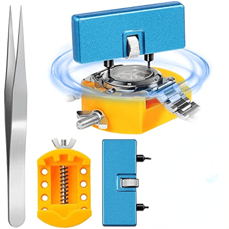 TEMU Watch Battery Replacement Kit, Watch Wrench Back Remover For Rotating Open Watch Cover, With Watch Back Remover Bracket, Tweezers