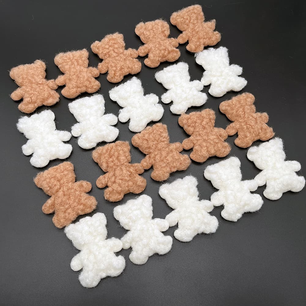 TEMU 20pcs Cute Fabric Bear Sponge Filled Applique Diy Hair Clip, Clothing, Bag Accessories