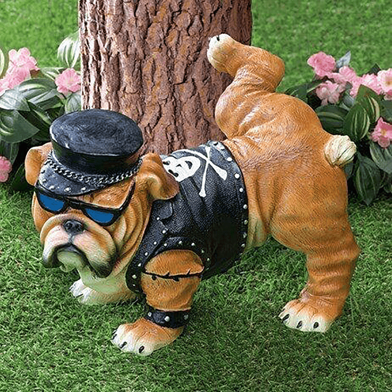 TEMU Adorable Resin Bulldog Statue Perfect For Home Garden Decoratio