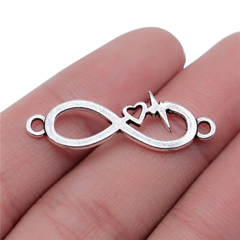 TEMU 10pcs Antique Silvery Infinity Symbol Connector Charms For Bracelets Necklace Handmade Jewelry Making