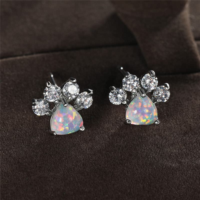TEMU Paw Earrings With Sparkling Details, Perfect For A Cute Y2k- For Everyday Casual Outfits
