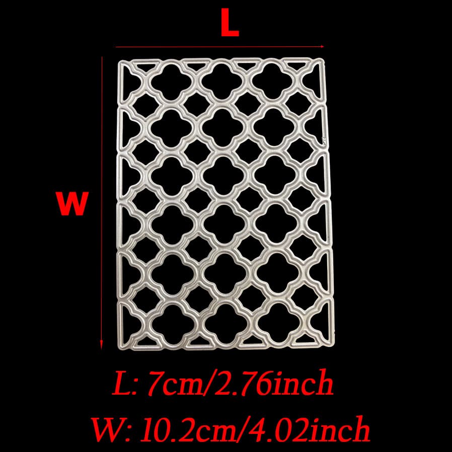 TEMU Grid Rectangle Frame Metal Cutting Dies - Craft Stencils For Scrapbooking, Greeting Cards, Invitations & Modern Paper Crafts (reusable Geometric Templates With Intricate Patterns)