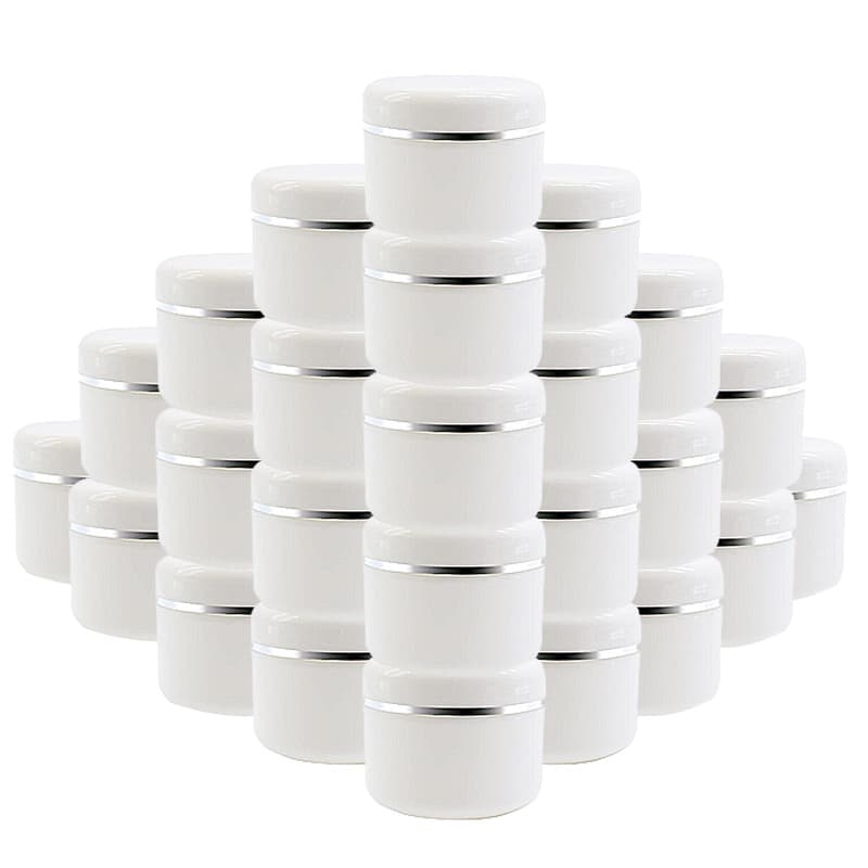 TEMU 30pcs 30g Cream Jar White Plastic Cosmetic Jars Sample Bottles Cosmetics Box Empty Makeup Jar Pot For Travel