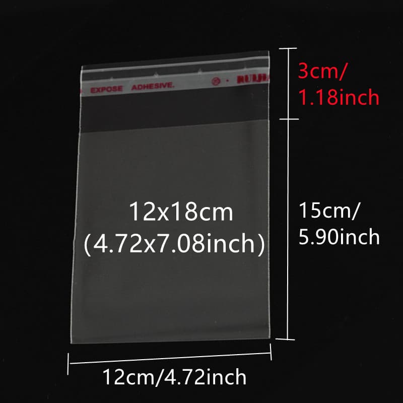 TEMU 100pcs, 4x6, 6x8 Inch Transparent Self-adhesive Sealed Plastic Bags, Gift Jewelry Packaging Bags, Candy Packaging, Sealable Biscuit Opp Bags, Books, Magazines, And Small Commodity Packaging Bags